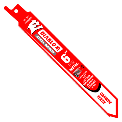 6 in. / 152mm Steel Demon Carbide Recip Blades for Thin Metal Cutting