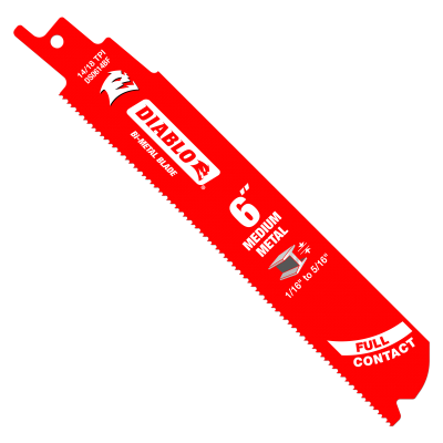 6 in. / 152mm Bi-Metal Recip Blade for Medium Metal Cutting (5-Pack)