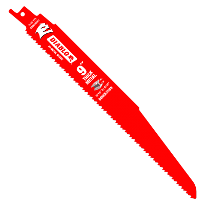 9 in. / 229mm Bi-Metal Recip Blade for Thick Metal/Demolition (5-Pack)