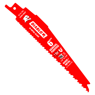 6 in. / 152mm Bi-Metal Recip Blade for Nail-Embedded Wood, Metal, and Plastic (5-Pack)