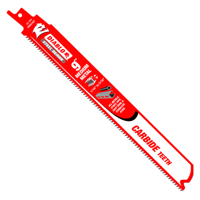 9 in. / 229mm Steel Demon Carbide Recip Blades for Medium Metal Cutting (3-Pack)