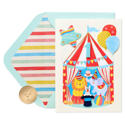 First Big Year 1st Birthday Greeting Card