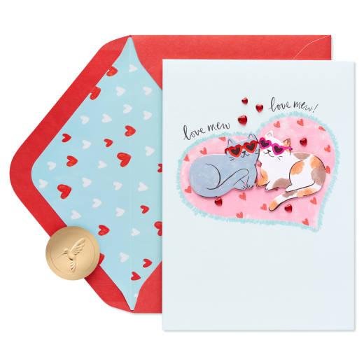 Happy Heart Day  Cat Valentines Day Greeting Card
