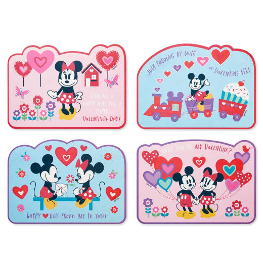 Mickey and Minnie Blank Valentines Day Cards and Stickers, 20-Count Image