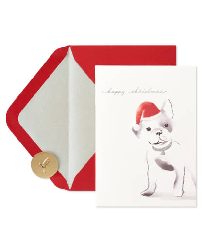 Merry New Year Dog Christmas Greeting Card