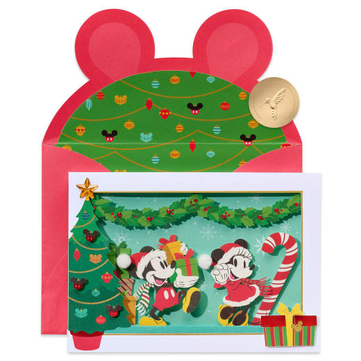 Very Merry Christmas Mickey and Minnie Disney Christmas Greeting Card