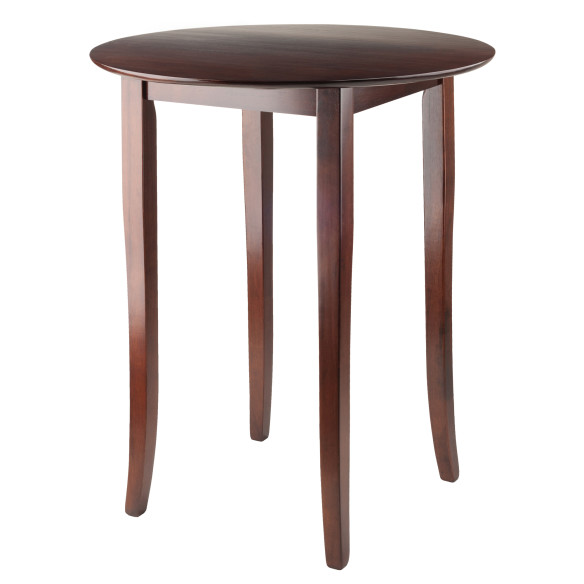 Winsome Fiona High Round Dining Table, 39” High, 34” Wide, Walnut