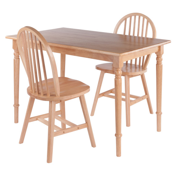 Ravenna 3-Pc Dining Table With 2 Windsor Chairs, Natural