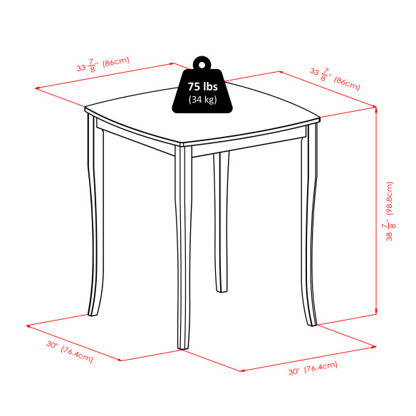 Winsome Inglewood High Dining Table with 2 Saddle-Seat Bar Stools, 39” High, 34” Wide, Walnut