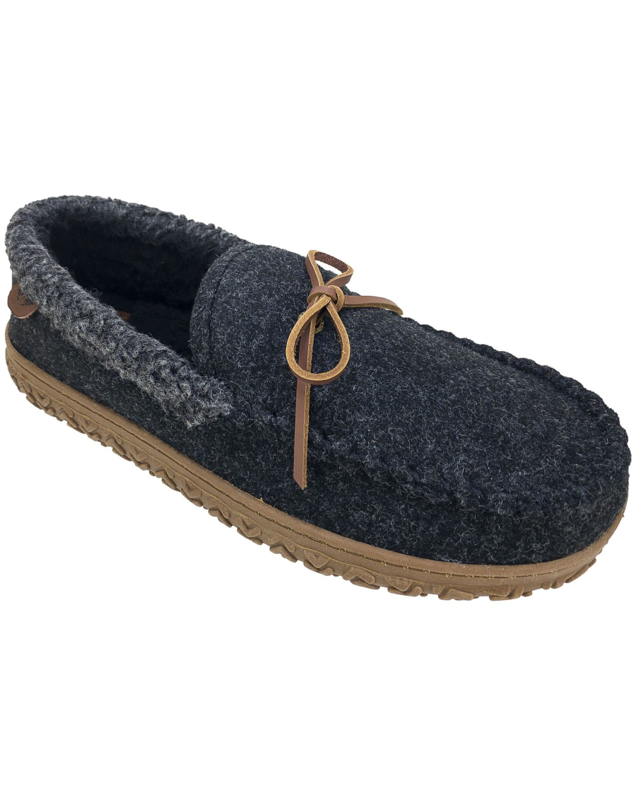 MF4443333 - Rolled Collar Wool Moccasin Slippers