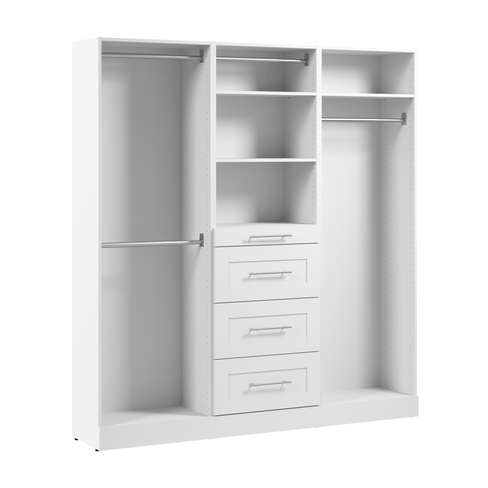 White / Rods, Shelves, Drawers / Shaker Drawers