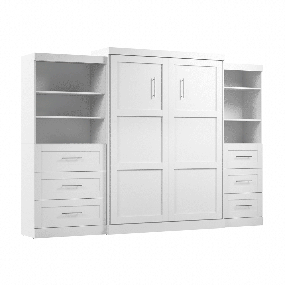 White / Queen / 36-inch + 25-inch Drawer Towers