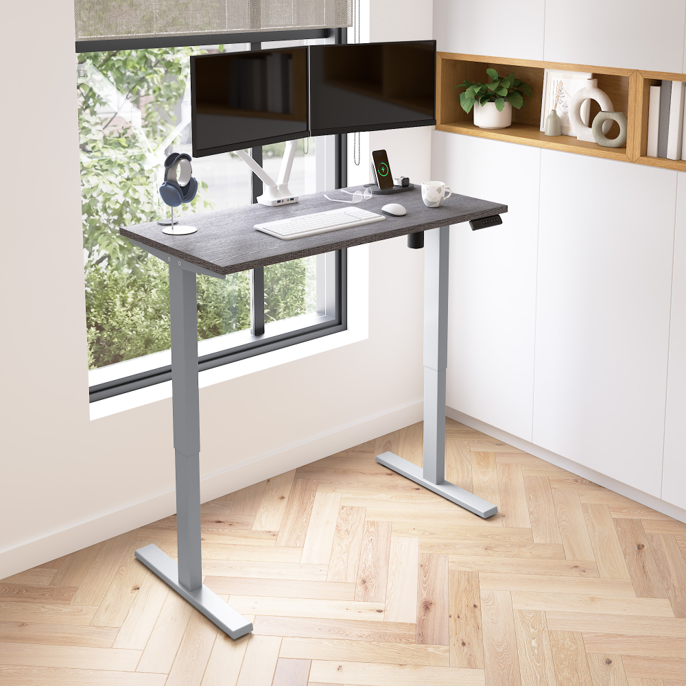 Bark Gray / 48W x 24D / With Dual Monitor Arm