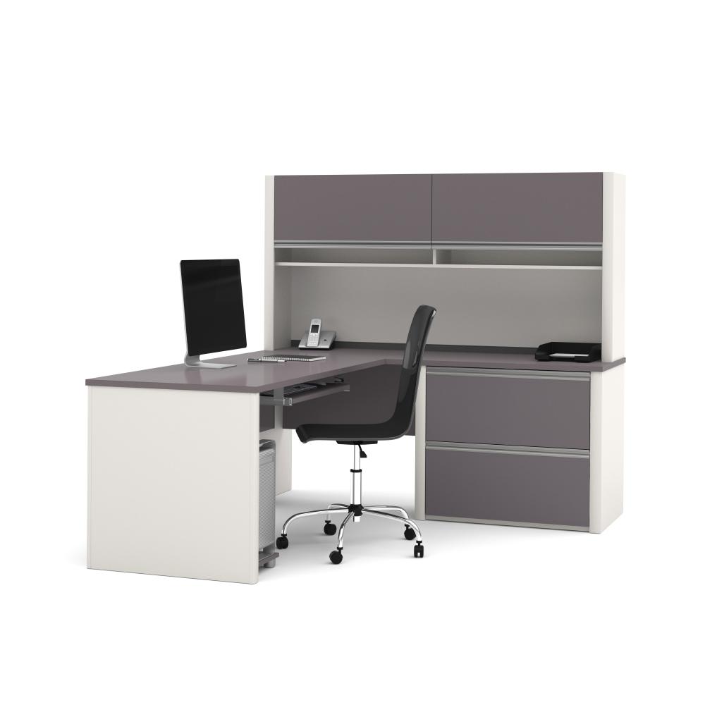 Slate & Sandstone / With File Cabinet & Hutch