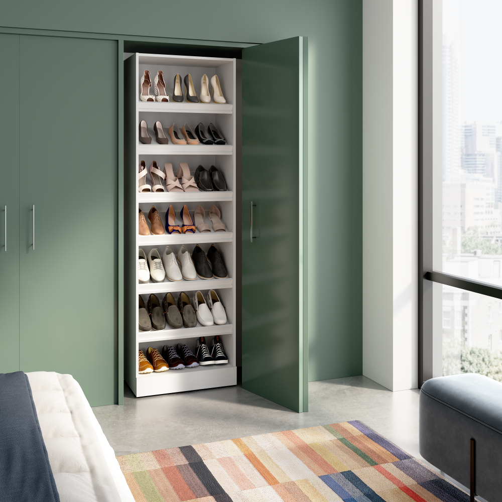 White / Shoe Shelf / No Drawers