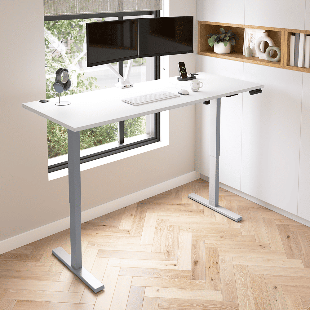White / 72W x 30D / With Dual Monitor Arm