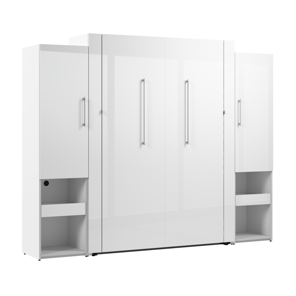 High Gloss White / Queen / Double Storage