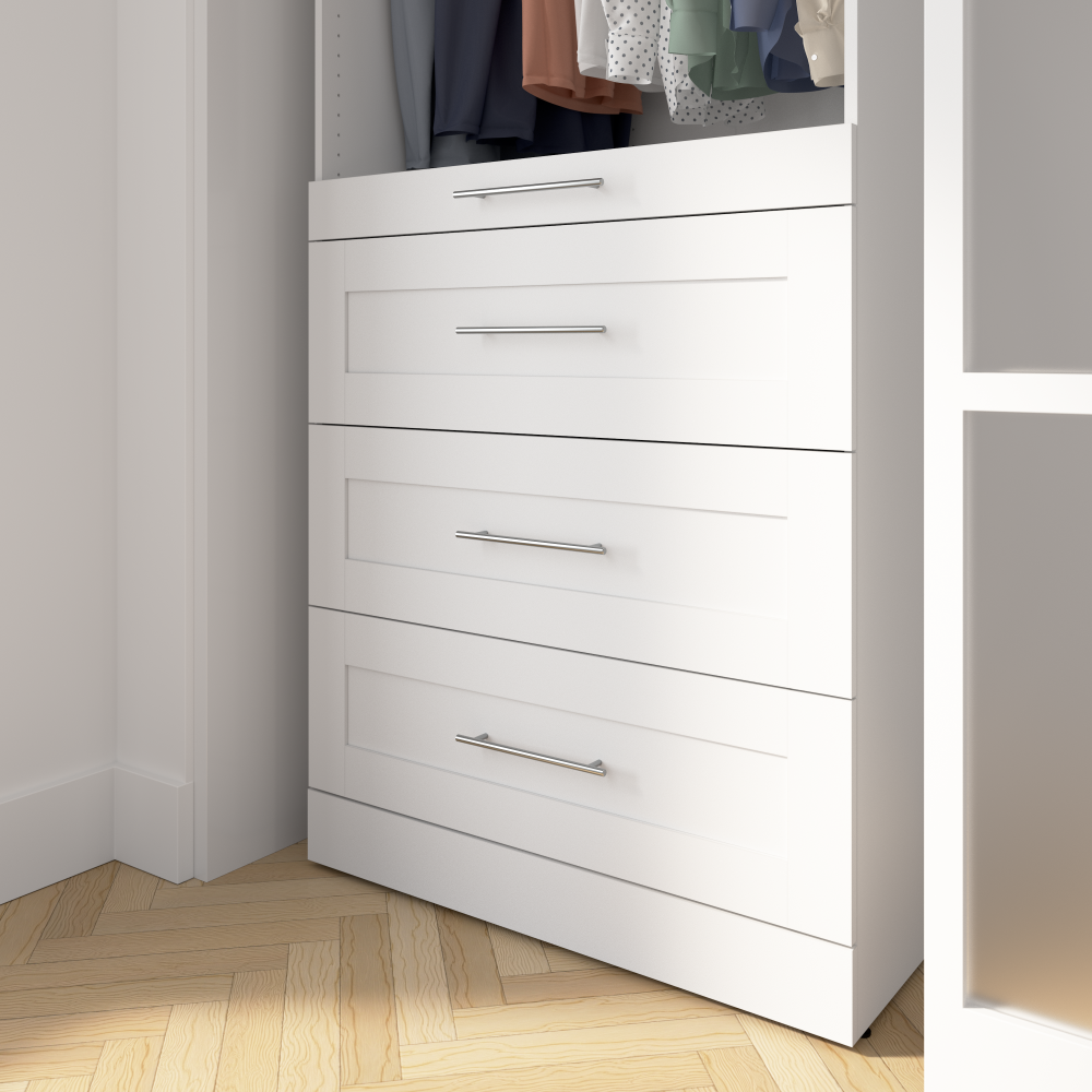 Blanc / 36L x 25P / Tiroirs Shaker