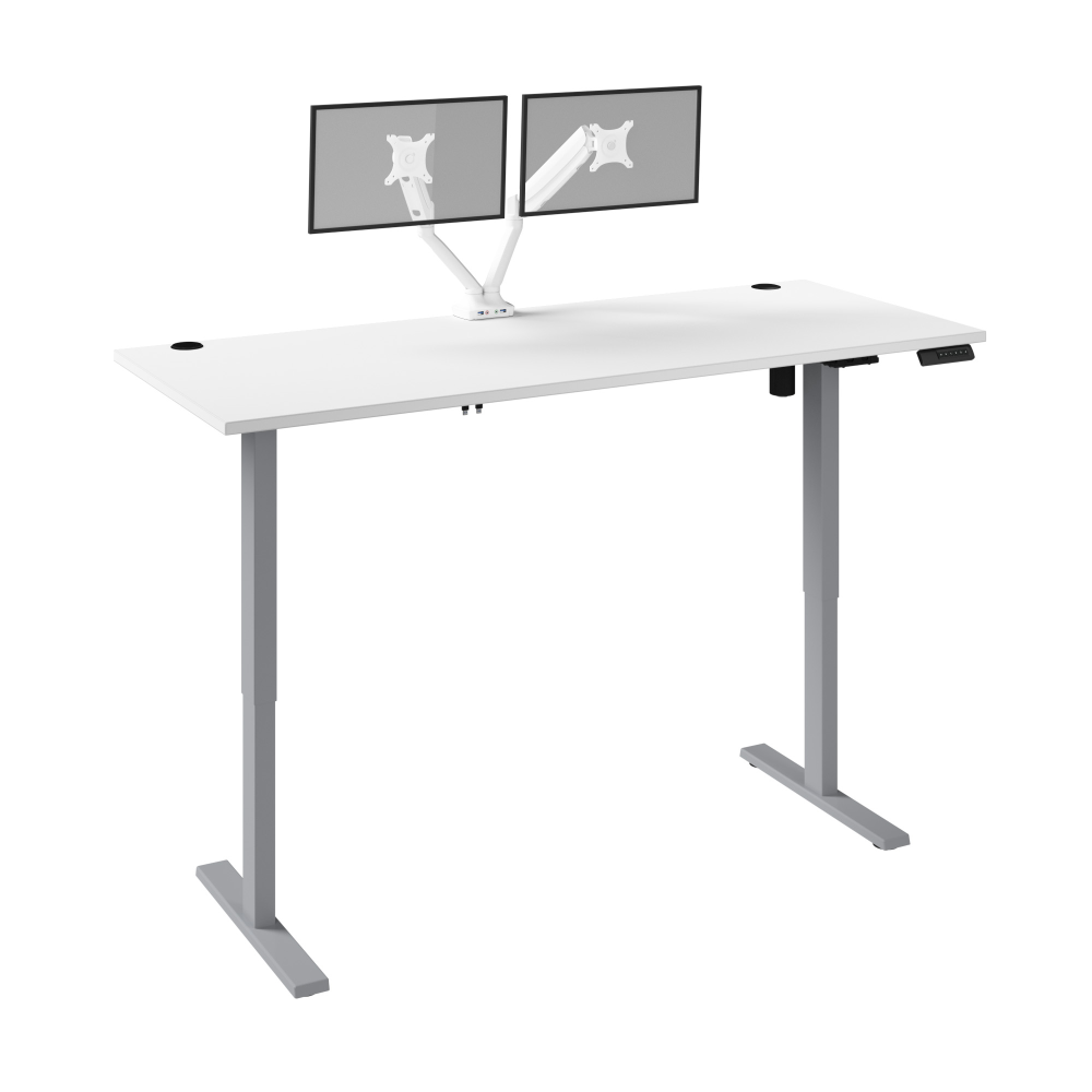 White / 72W x 30D / With Dual Monitor Arm