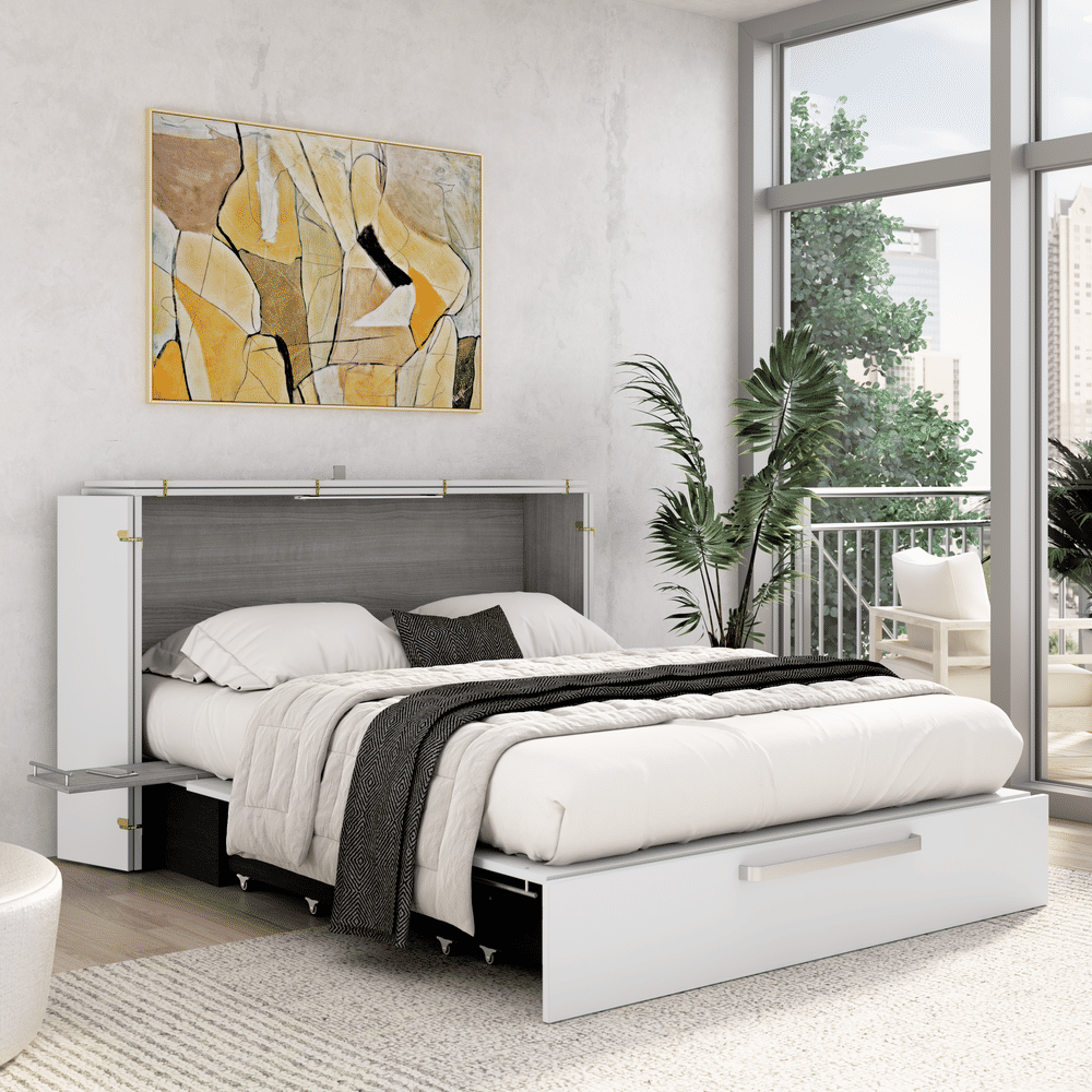 White & Platinum Gray / Queen / Without Mattress