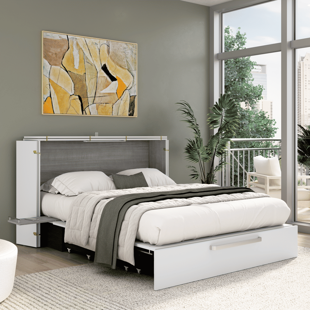 White & Platinum Gray / Queen / With Mattress