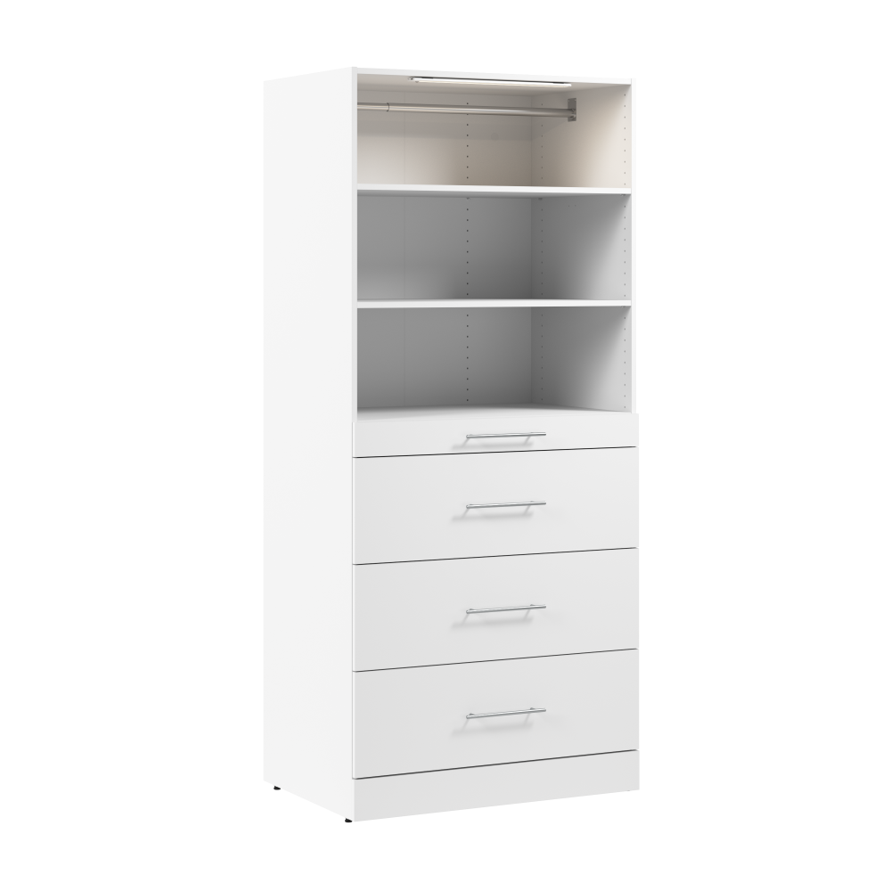 White / Shelves with Drawers / Slab Drawers