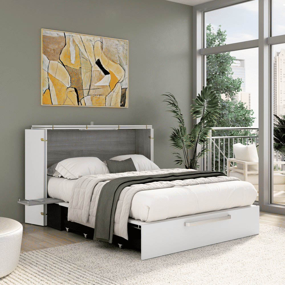 White & Platinum Gray / Full / With Mattress
