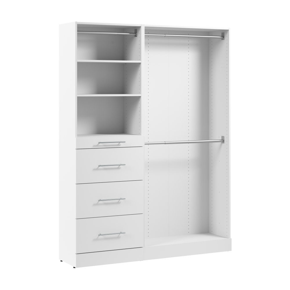 White / Double Rod, Shelves, Drawers / Slab Drawers