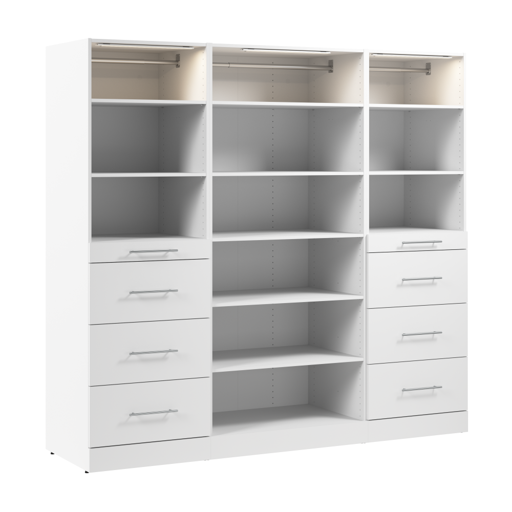 White / Rods, Shelves, Drawers / Slab Drawers