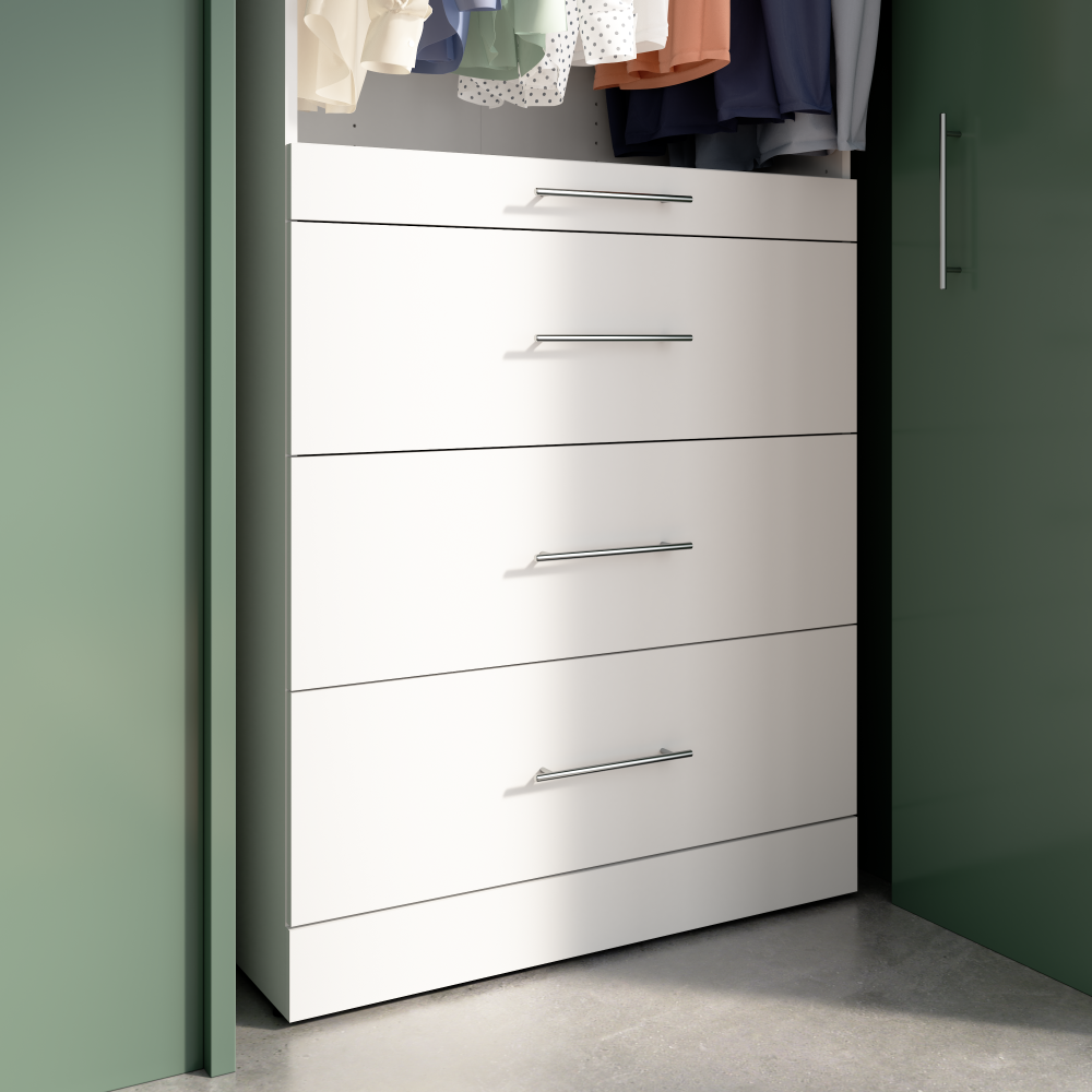 White / 36W x 16D / Slab Drawers