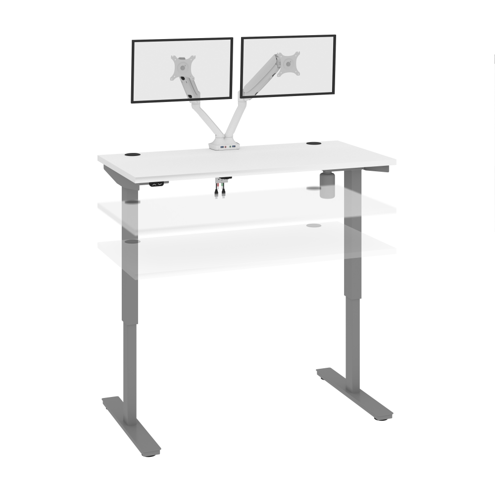 White / 48W x 24D / With Dual Monitor Arm