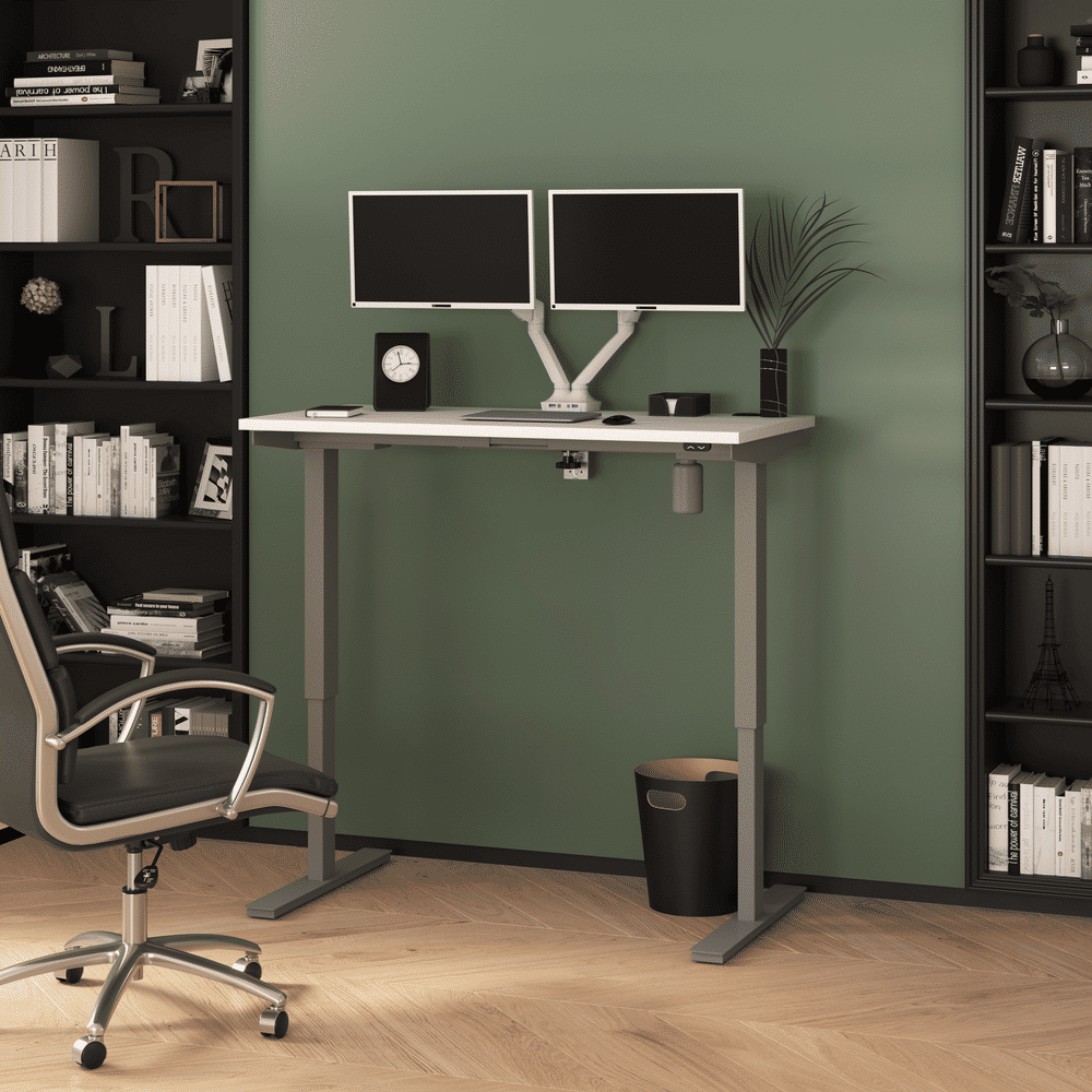 White / 48W x 24D / With Dual Monitor Arm