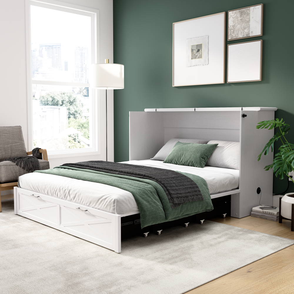 Pure White Oak / Queen / Without Mattress