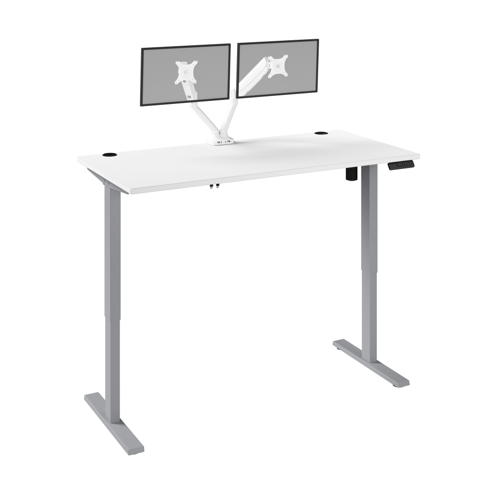 White / 60W x 30D / With Dual Monitor Arm