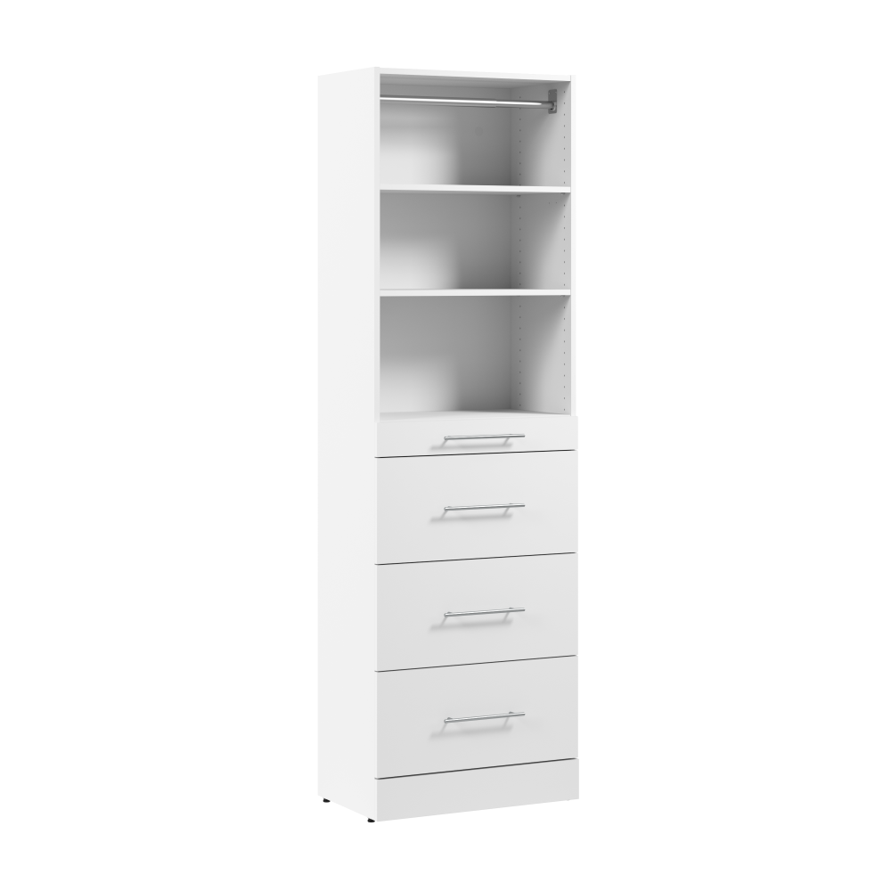 White / Shelves with Drawers / Slab Drawers