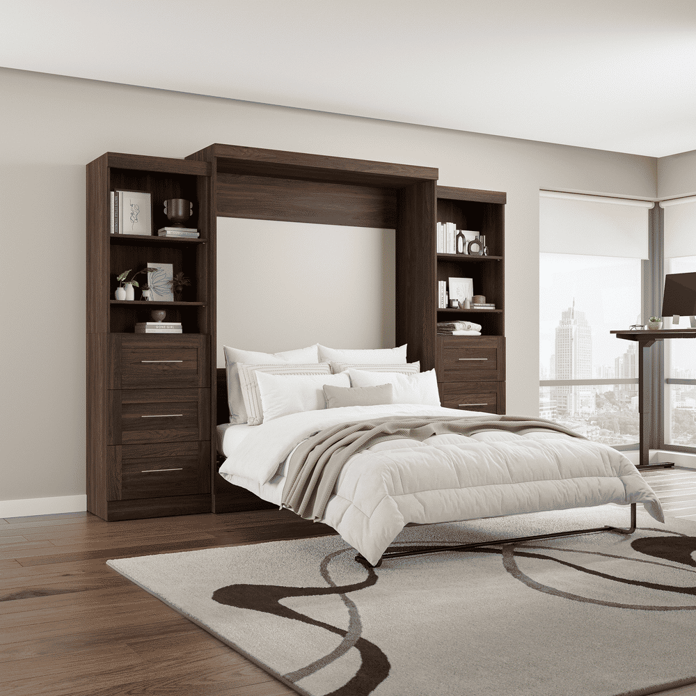 Black Walnut / Queen / 25-inch Drawer Towers