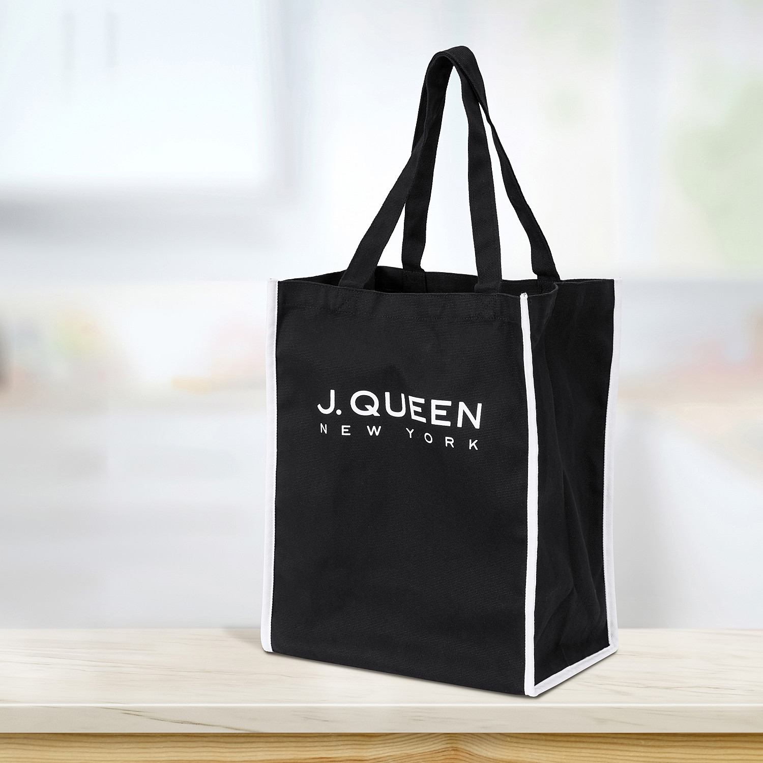 Black Woven Tote Bag