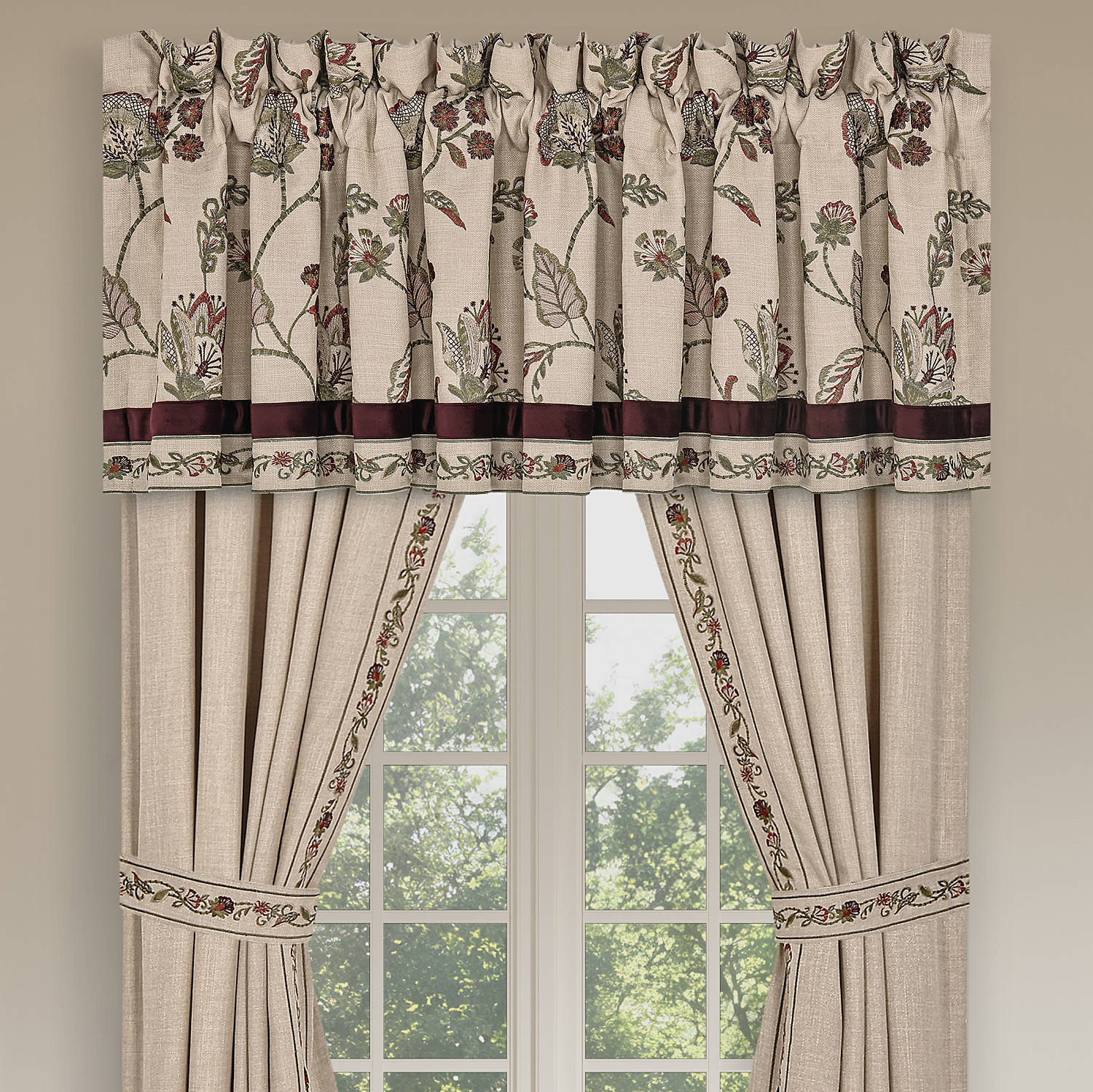 Red Window Straight Valance