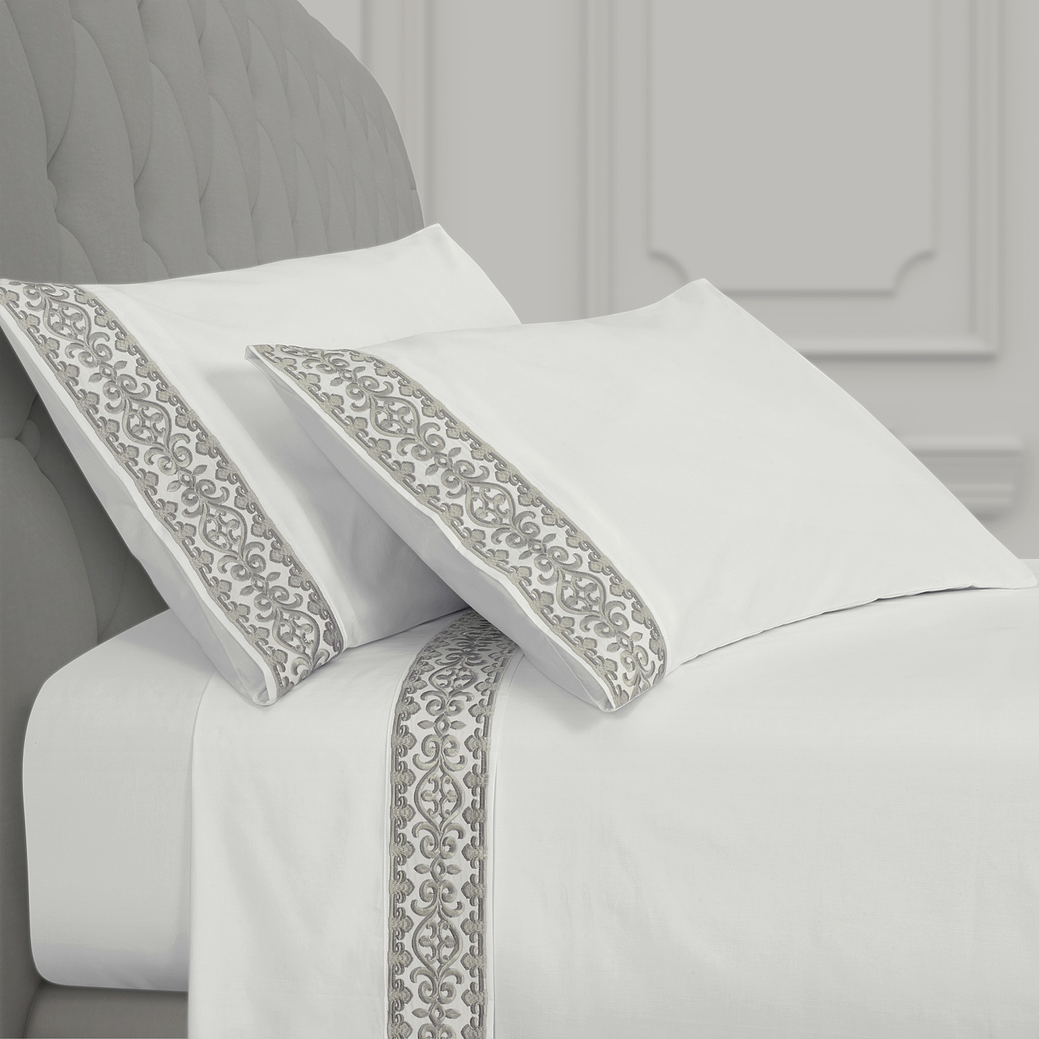 Silver California King 4Pc. Sheet Set