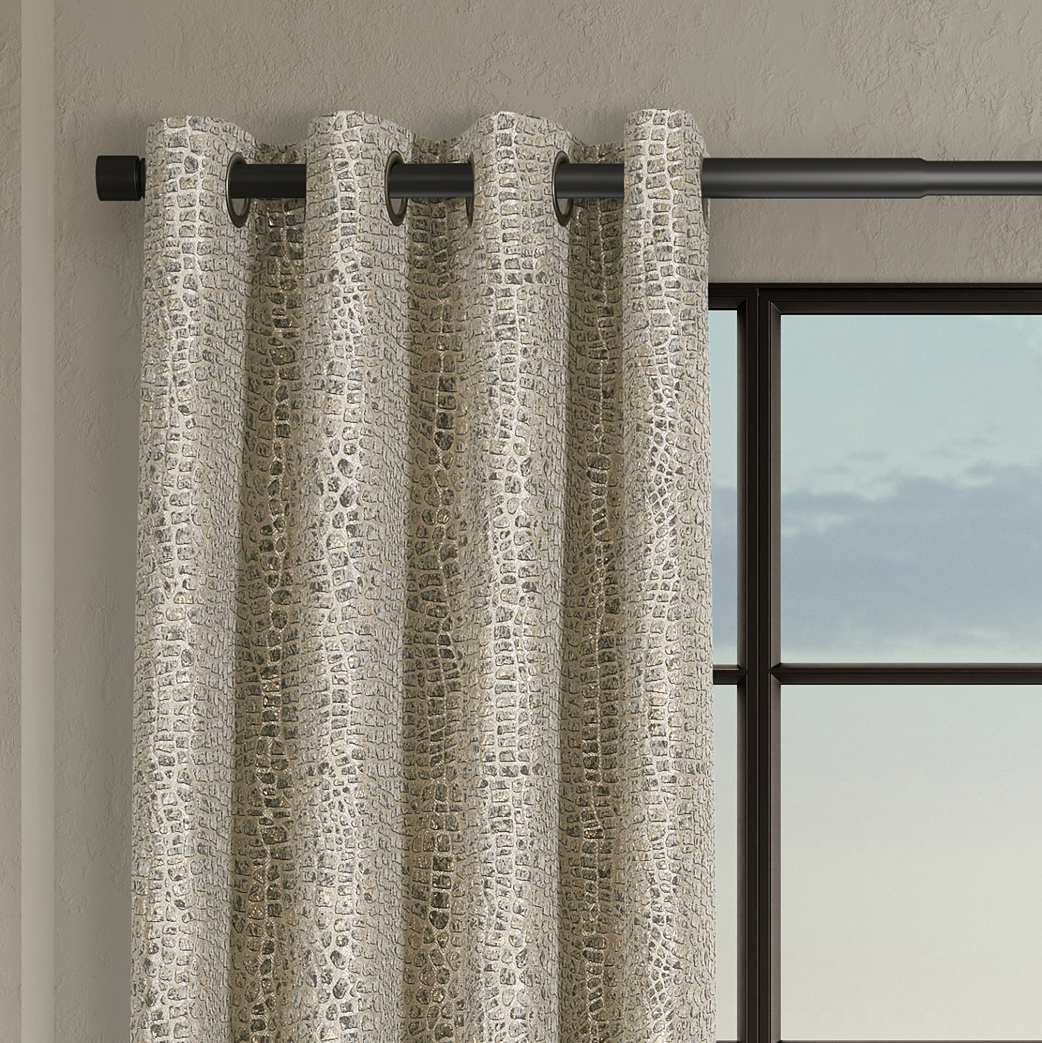 Pewter 84inch Grommet Panel Pair