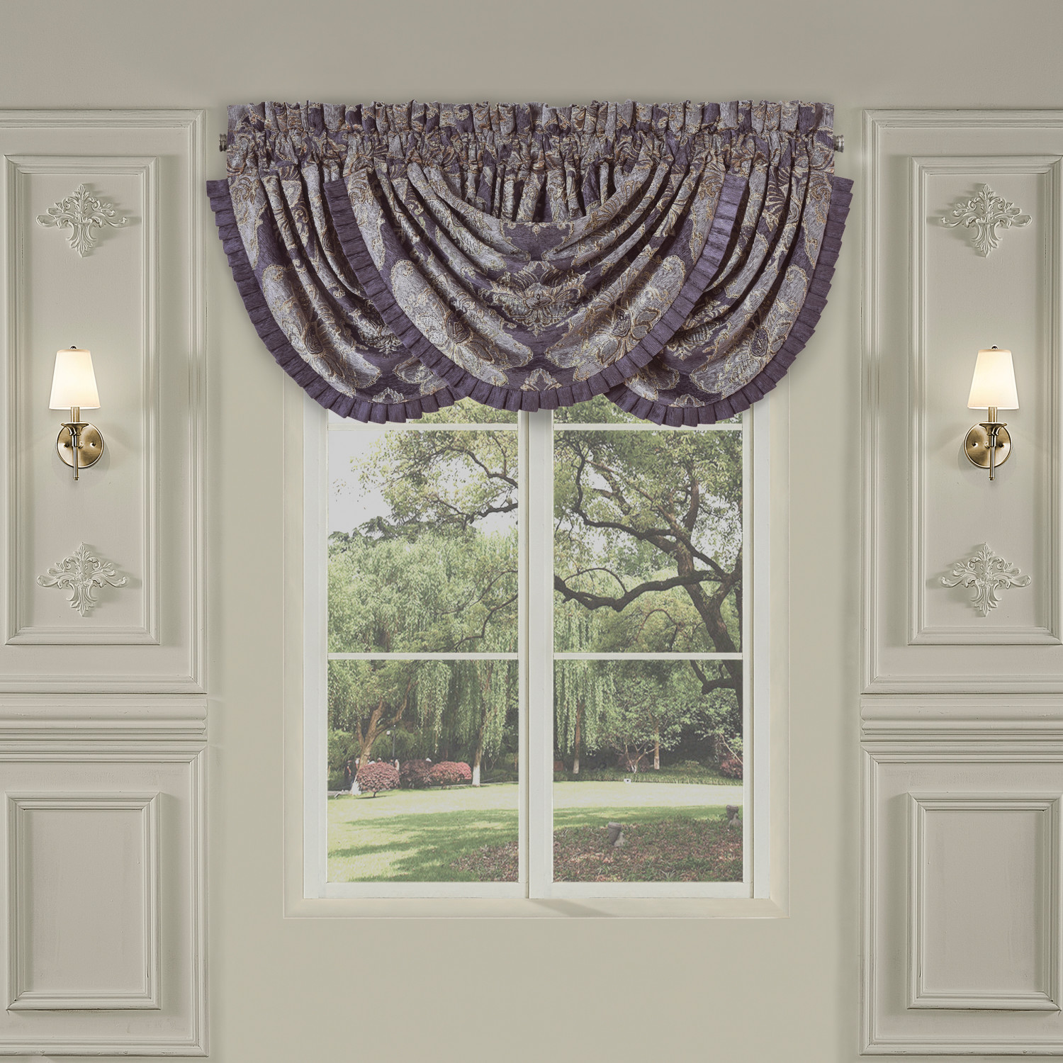 Lavender Window Waterfall Valance