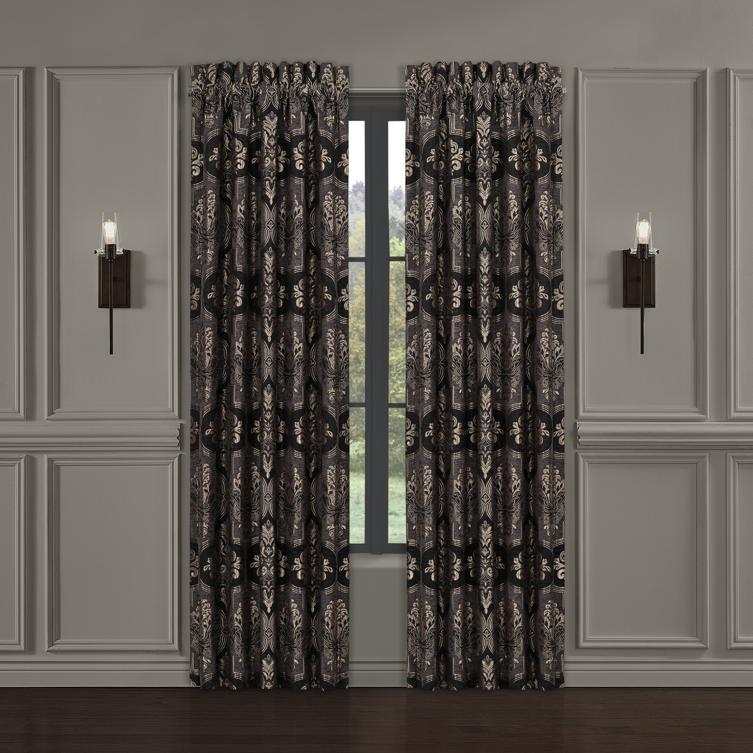 Black 84inch Window Panel Pair