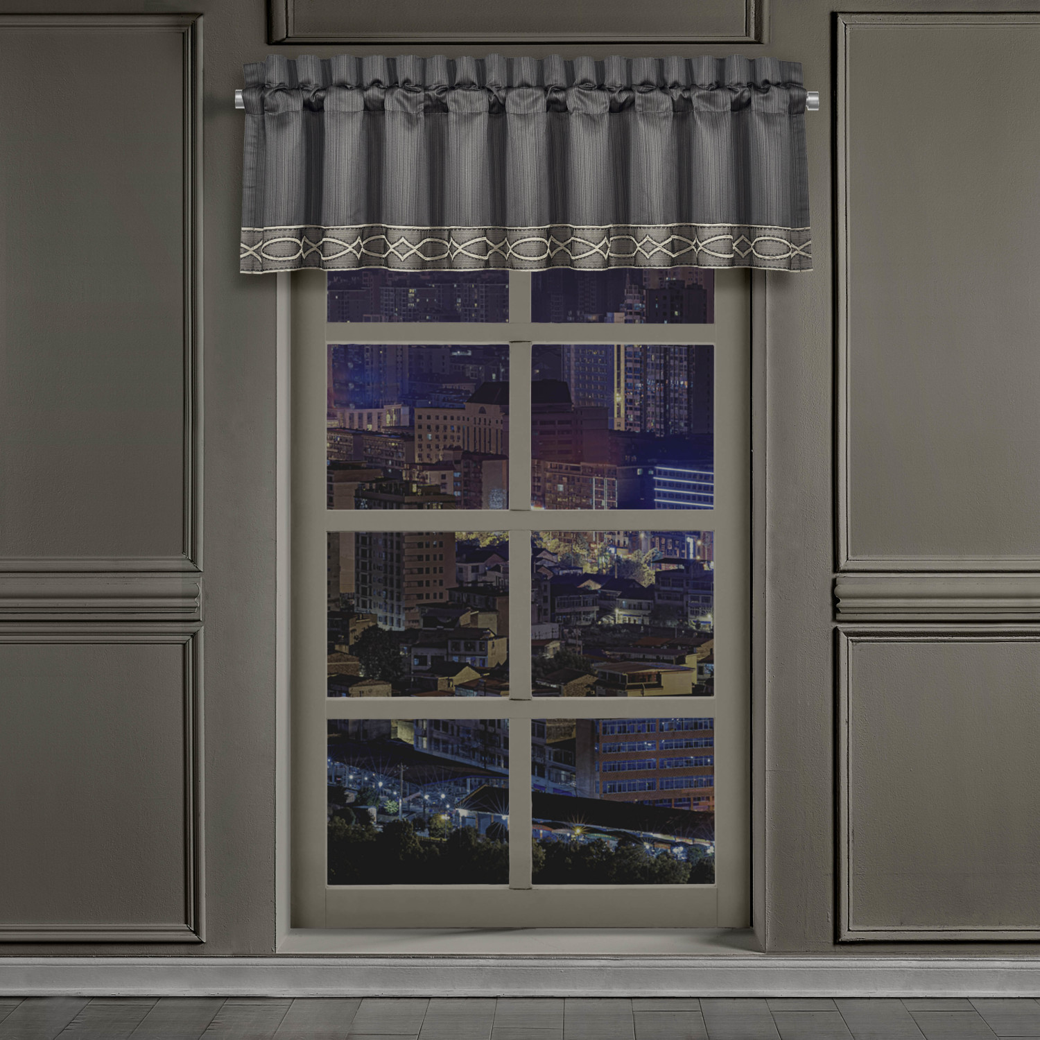 Charcoal Window Straight Valance