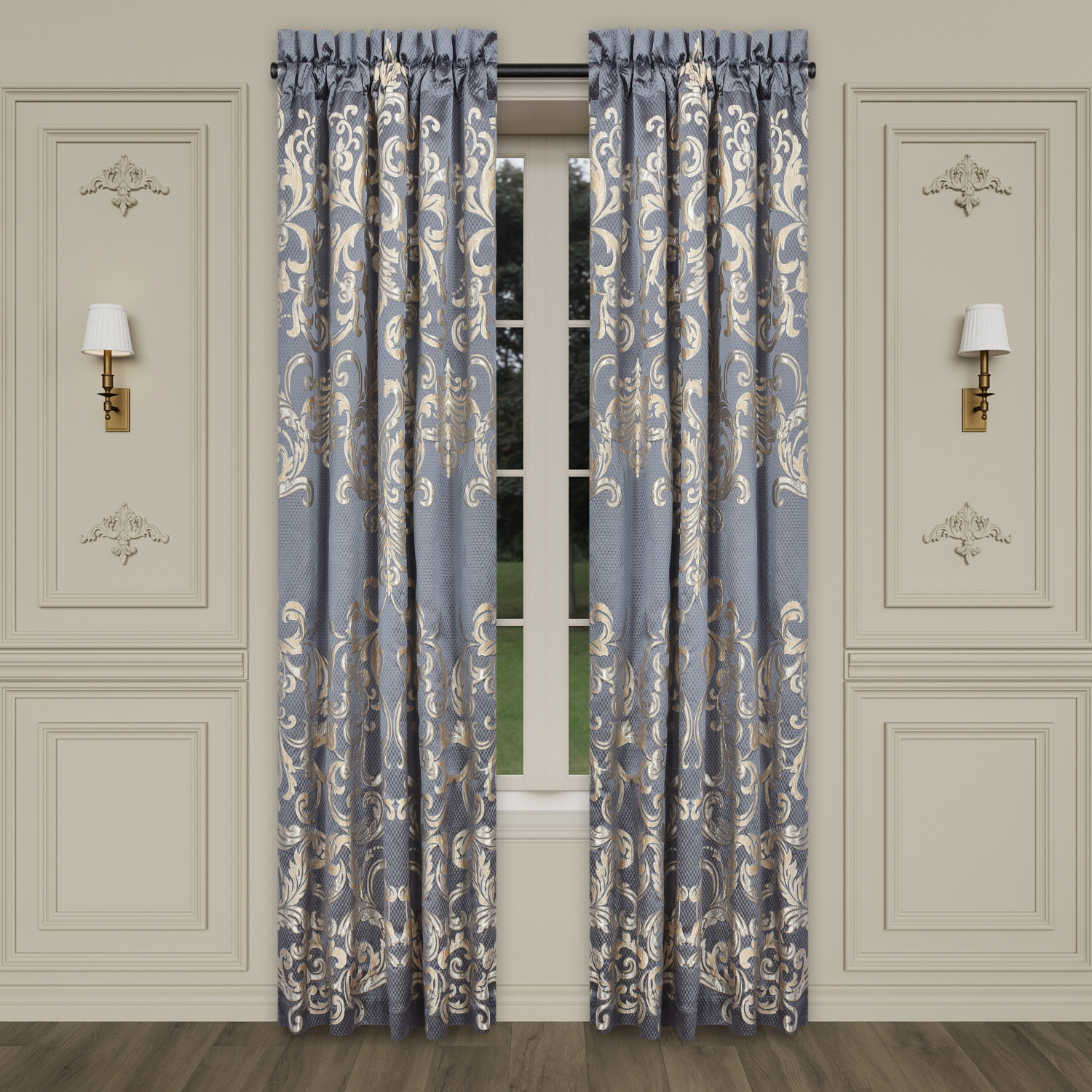 Powder Blue 95inch Window Panel Pair