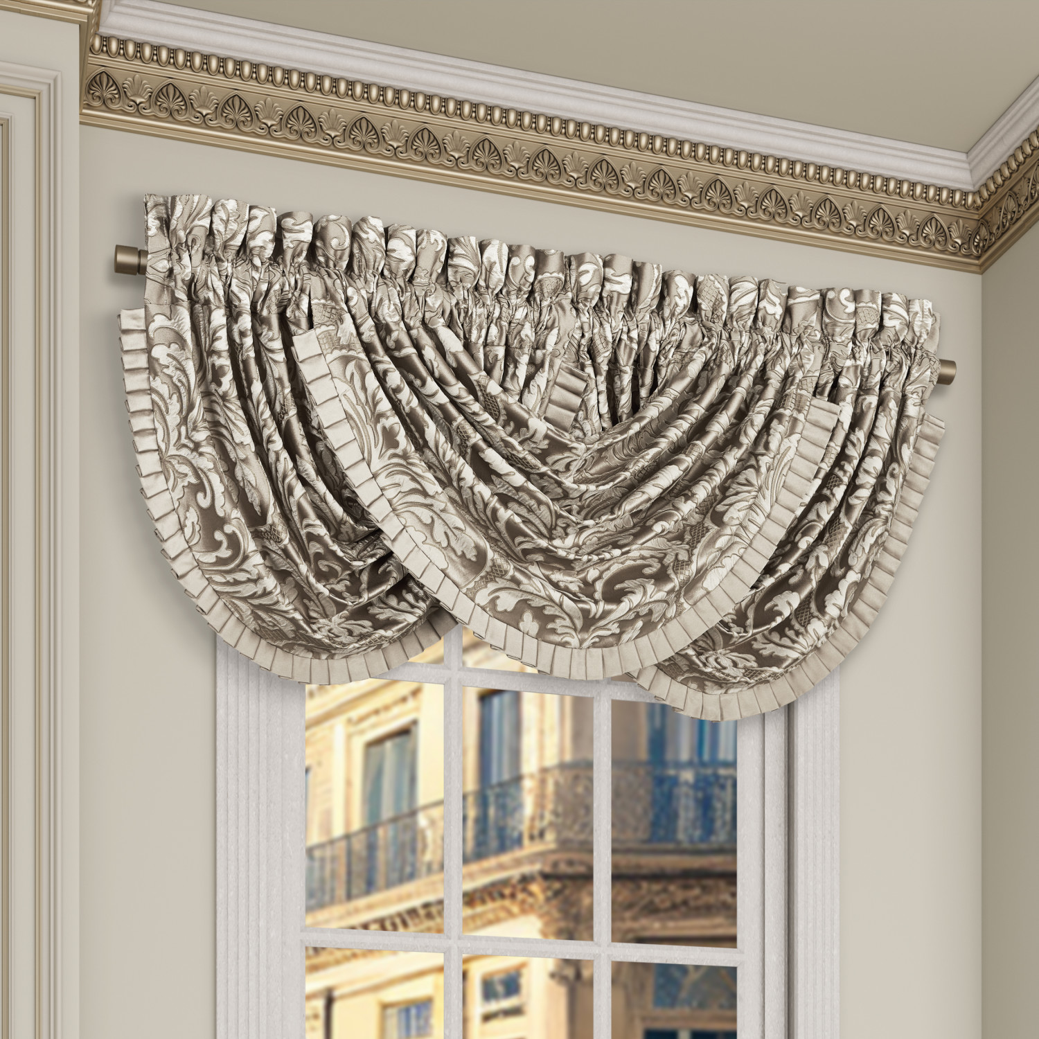 Flax Window Waterfall Valance