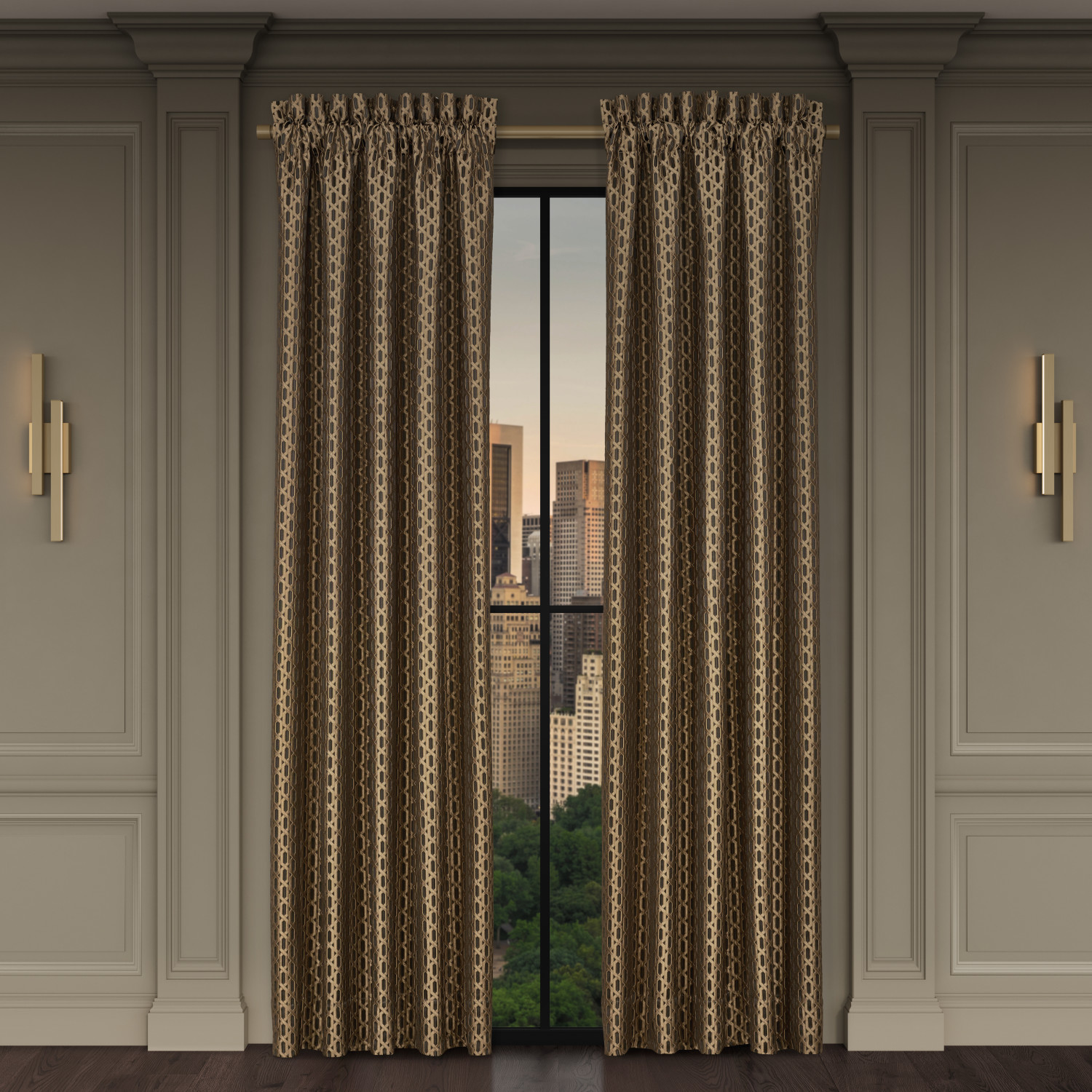 Bronze 84inch Window Panel Pair