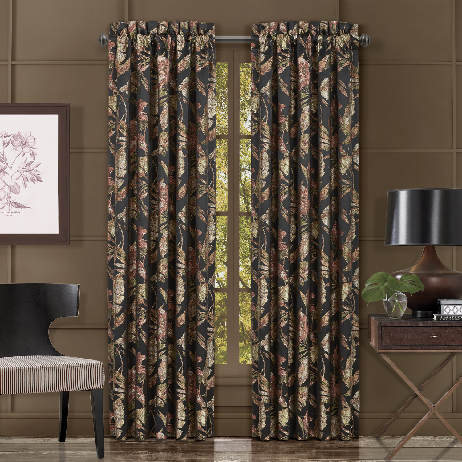 Black 84inch Window Panel Pair