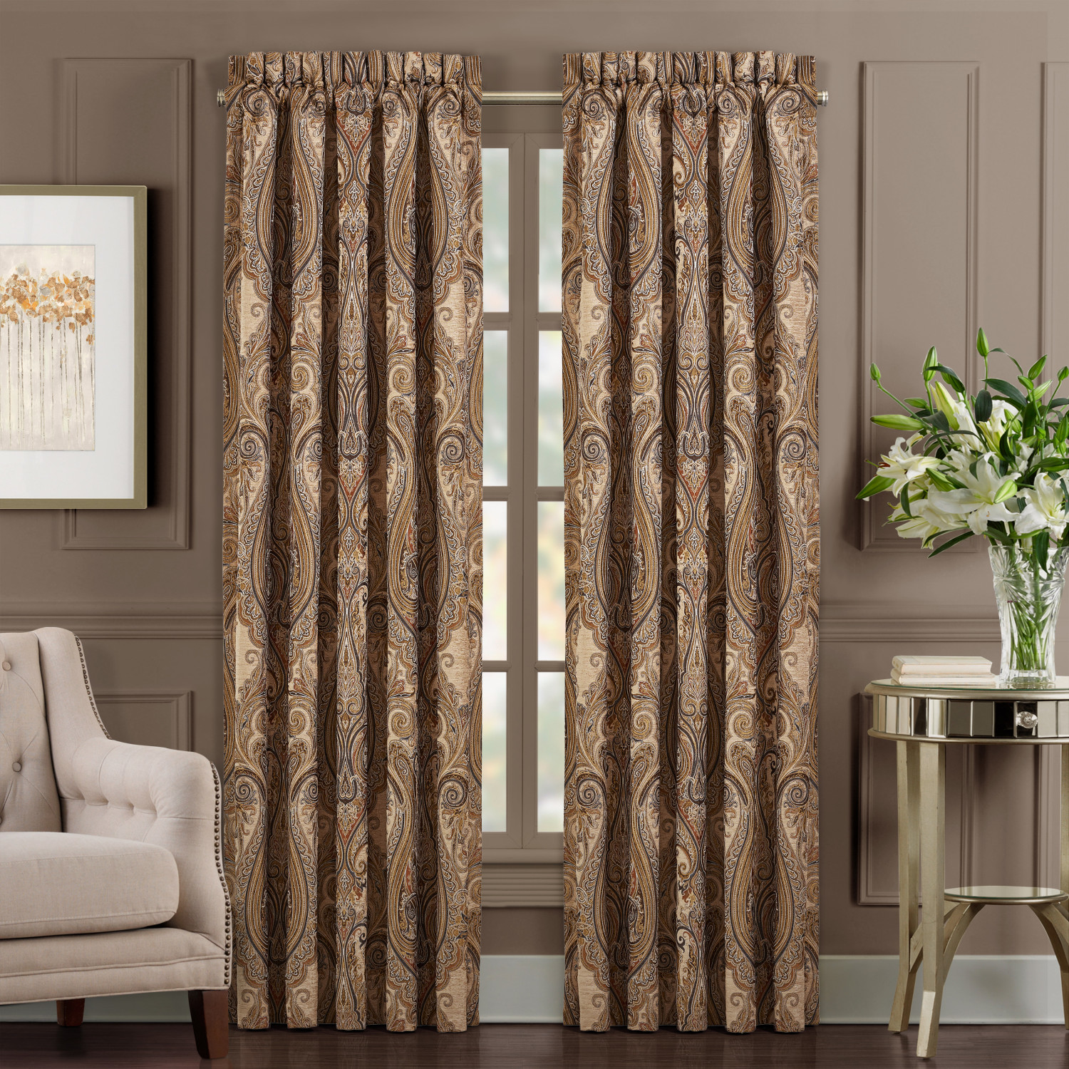 Beige 84inch Window Panel Pair