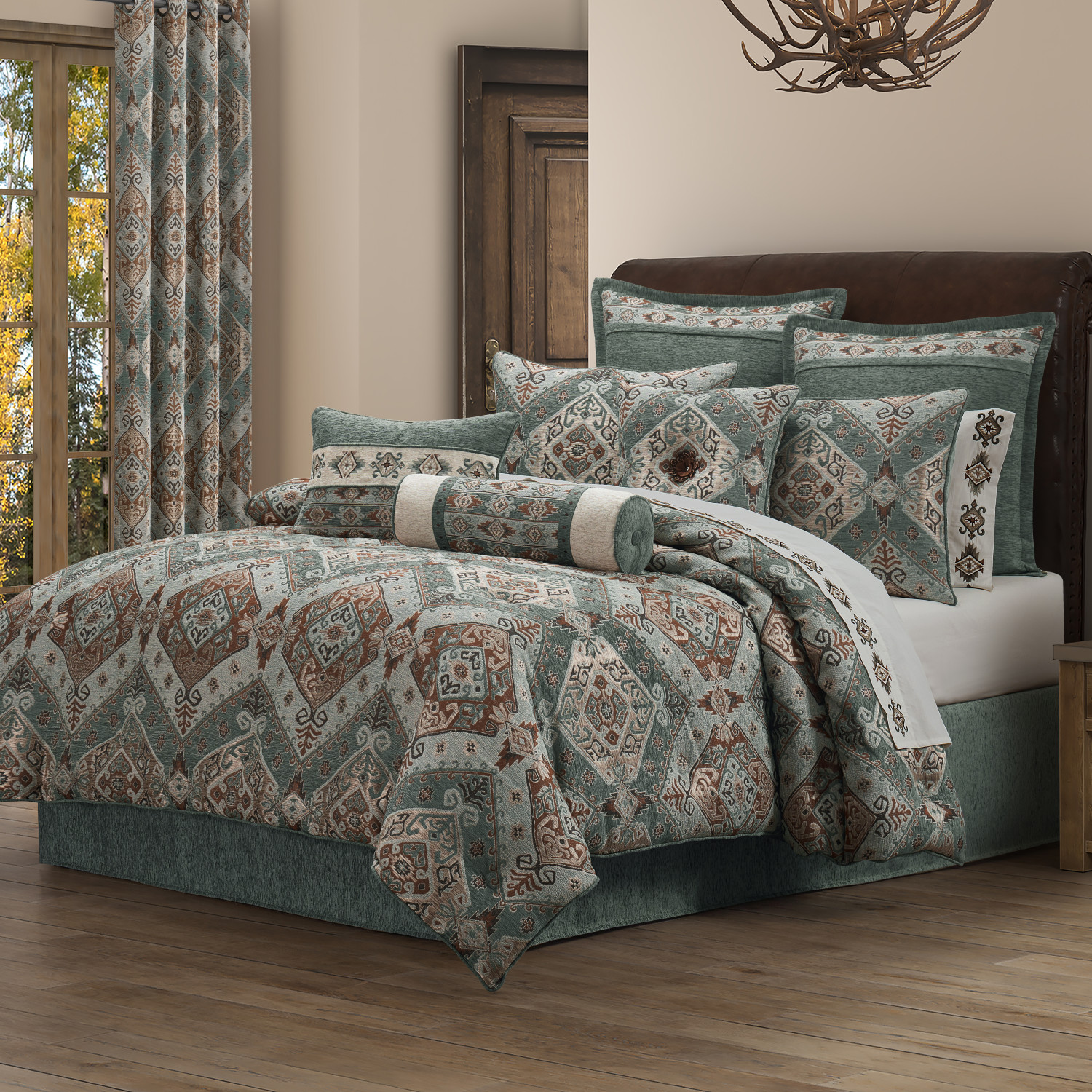 Turquoise California King 4Pc. Comforter Set