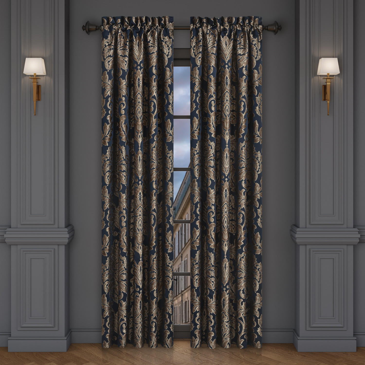 Navy 95inch Window Panel Pair